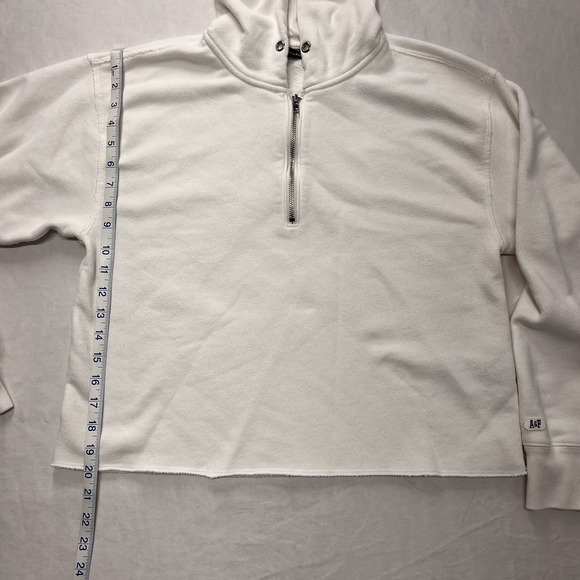 Abercrombie & Fitch Y2K Quarter Zip Jacket Cozy White Women's Medium Long Sleeve - Picture 8 of 10